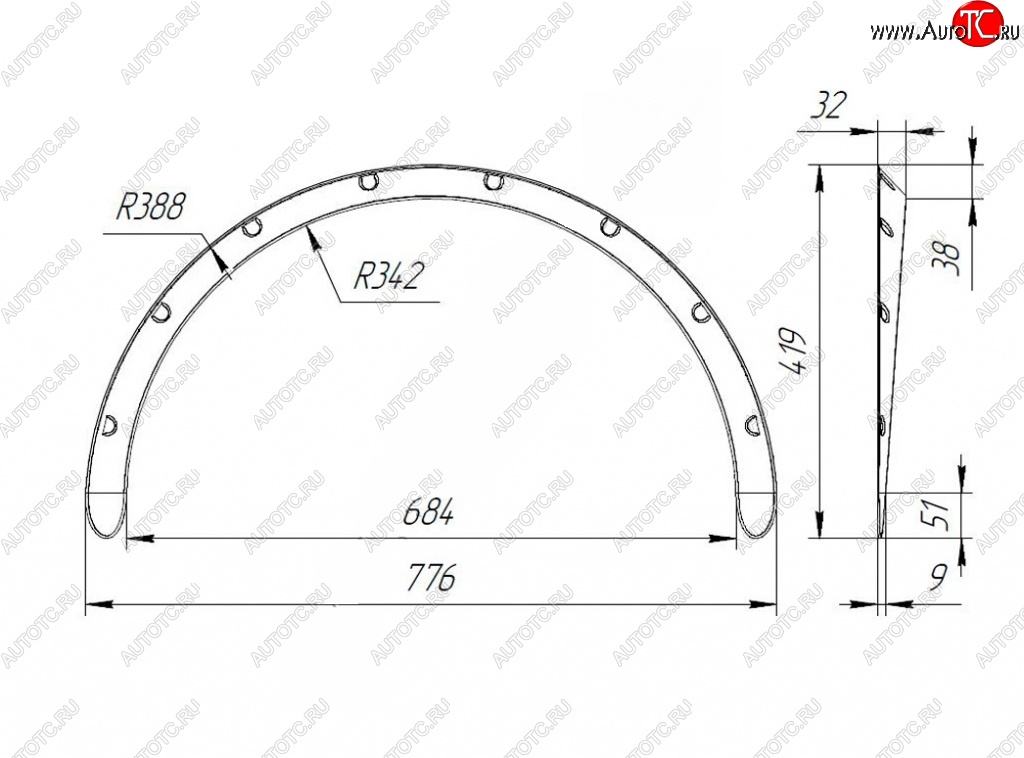 2 769 р. Универсальные накладки на колёсные арки RA (30 мм) CITROEN C3 дорестайлинг (2009-2015) (Шагрень: 4 шт. (2 мм))  с доставкой в г. Горно‑Алтайск