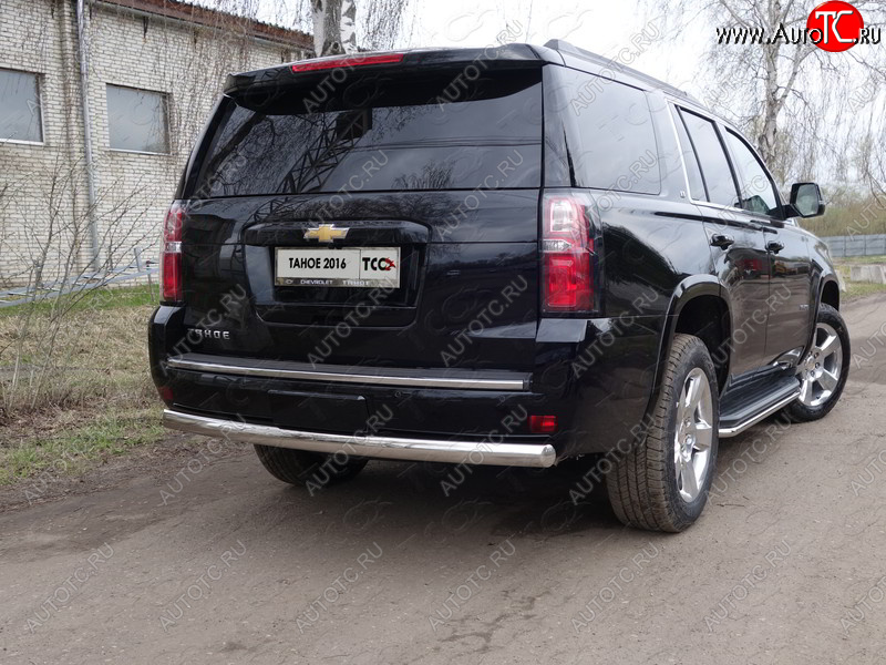 26 999 р. Защита заднего бампера (овальная) ТСС 75х42 мм Chevrolet Tahoe K2UC (2014-2021)  с доставкой в г. Горно‑Алтайск