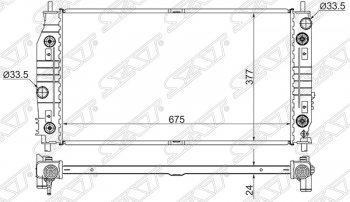 Радиатор двигателя SAT (пластинчатый, 2.7/3.2/3.5, МКПП/АКПП) Dodge Intrepid (1998-2004)