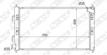 Радиатор двигателя SAT (трубчатый, 1.6/1.5 под автомат) Mitsubishi Lancer 10 CY седан дорестайлинг (2007-2010)