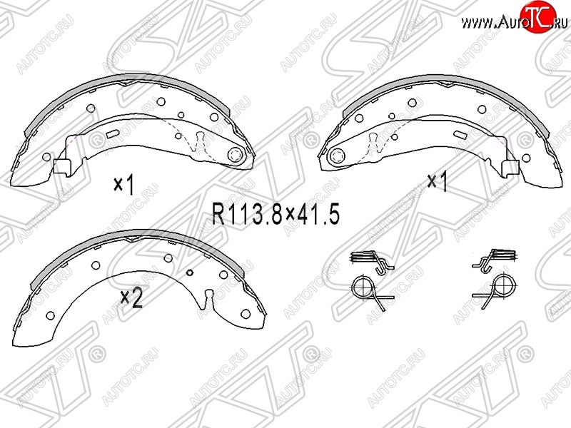 1 869 р. Колодки тормозные SAT (задние, барабанные) Peugeot Partner B9 1-ый рестайлинг (2012-2015)  с доставкой в г. Горно‑Алтайск