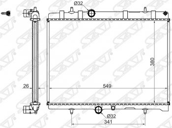 Радиатор двигателя SAT (пластинчатый, 1.6T/1.6D/2.0D/1.8/2.0/2.0D, МКПП/АКПП) Peugeot 3008 дорестайлинг (2009-2013)