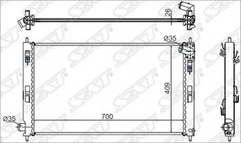 Радиатор двигателя SAT (трубчатый, 1.5/1.8/2.0/2.0D, МКПП) Mitsubishi Outlander XL (CW)  дорестайлинг (2005-2009)