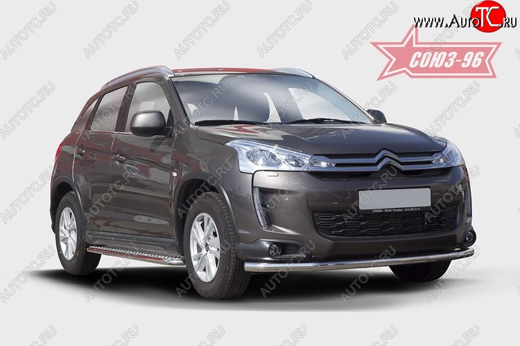 17 639 р. Защита переднего бампера одинарная Souz-96 Premium (d60) CITROEN C4 aircross (2012-2017)  с доставкой в г. Горно‑Алтайск