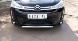 19 099 р. Защита переднего бампера (Ø75х42 мм, нержавейка) Russtal CITROEN C4 aircross (2012-2017)  с доставкой в г. Горно‑Алтайск. Увеличить фотографию 2