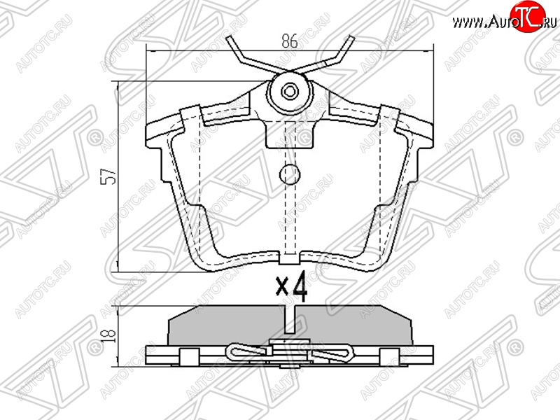 979 р. Колодки тормозные SAT (задние)  CITROEN C5 ( RD,  RW) (2008-2017), Peugeot 407 ( седан,  универсал) (2004-2011), Peugeot 607 (2000-2009)  с доставкой в г. Горно‑Алтайск