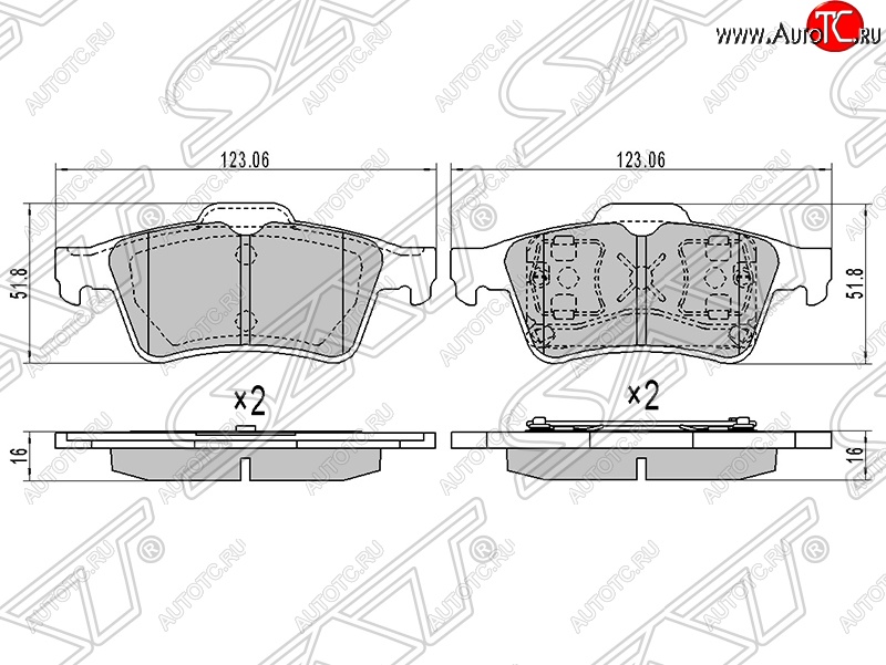 899 р. Колодки тормозные SAT (задние) Ford Focus 2  седан дорестайлинг (2004-2008)  с доставкой в г. Горно‑Алтайск