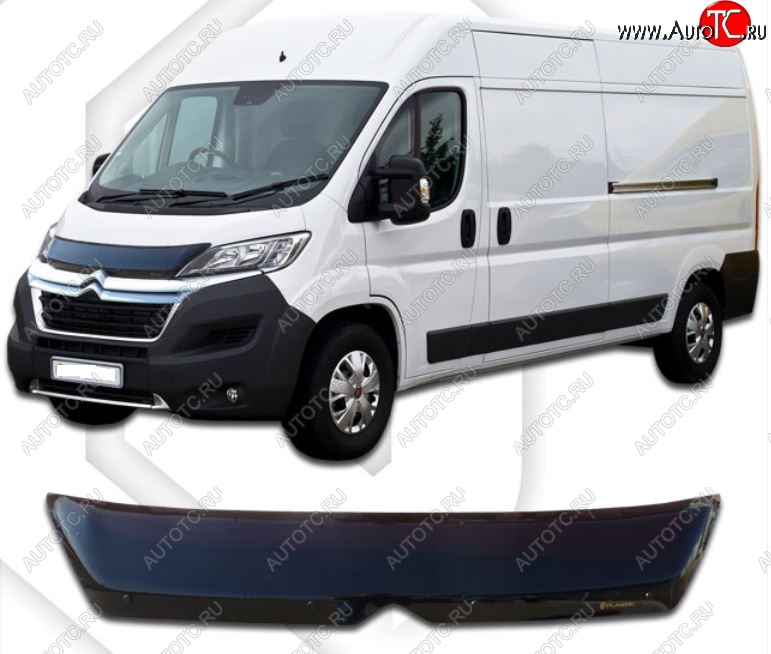 1 989 р. Дефлектор капота CA-Plastic  CITROEN Jumper  290 (2014-2022) рестайлинг (Classic черный, Без надписи)  с доставкой в г. Горно‑Алтайск