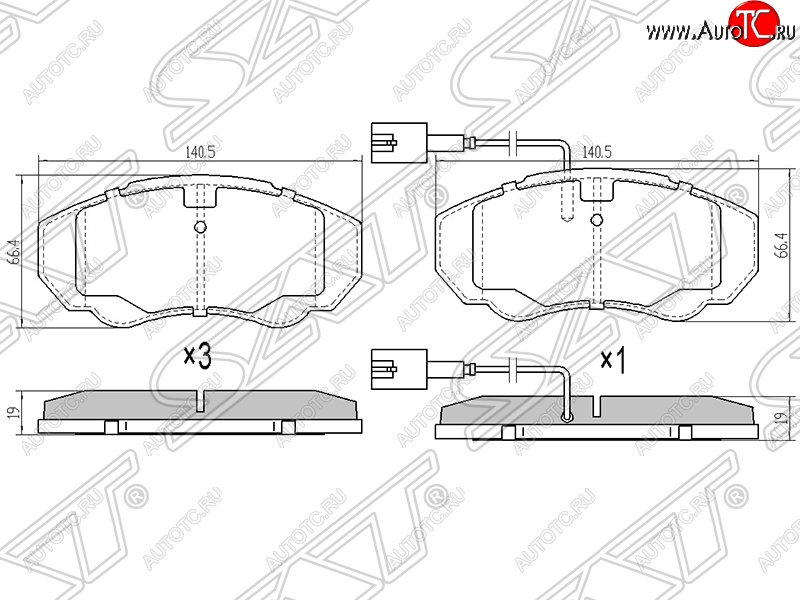 1 669 р. Колодки тормозные SAT (передние, 2.0-2.8HDI)  CITROEN Jumper ( 230,  244,  250) (1994-2014), Fiat Ducato ( 230,  244,  250) (1994-2014), Peugeot Boxer ( 230,  244,  250) (1994-2014)  с доставкой в г. Горно‑Алтайск