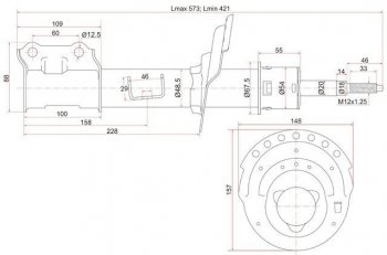 3 269 р. Правая стойка передняя SAT Hyundai Solaris RBr седан дорестайлинг (2010-2014)  с доставкой в г. Горно‑Алтайск. Увеличить фотографию 2