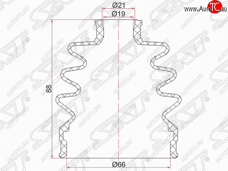 359 р. Пыльник ШРУСа SAT (наружный)  Daewoo Matiz  M100 (1998-2000), Mazda 2/Demio  DW (1996-2002)  с доставкой в г. Горно‑Алтайск