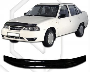 Дефлектор капота CA-Plastic Daewoo (Даеву) Nexia (Нексия)  рестайлинг (2008-2015) рестайлинг