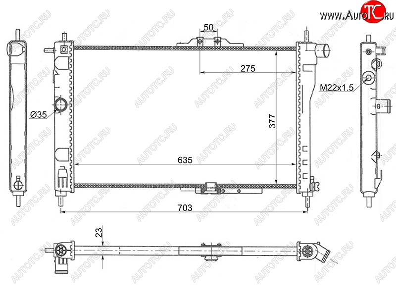 3 399 р. Радиатор двигателя SAT (трубчатый, МКПП, C18LE, G15MF, G16MF, A15MF) Daewoo Nexia дорестайлинг (1995-2008)  с доставкой в г. Горно‑Алтайск