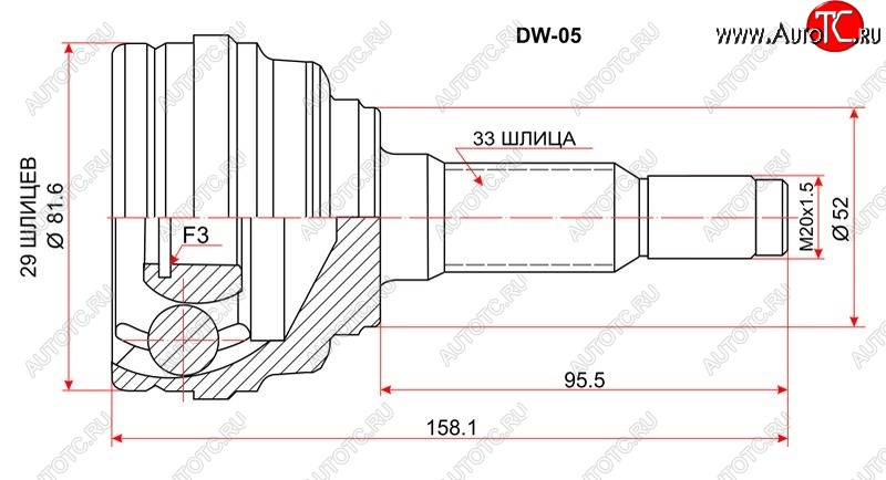 1 999 р. Шрус SAT (наружный, 16-клапанов)  Daewoo Nexia  рестайлинг (2008-2015)  с доставкой в г. Горно‑Алтайск