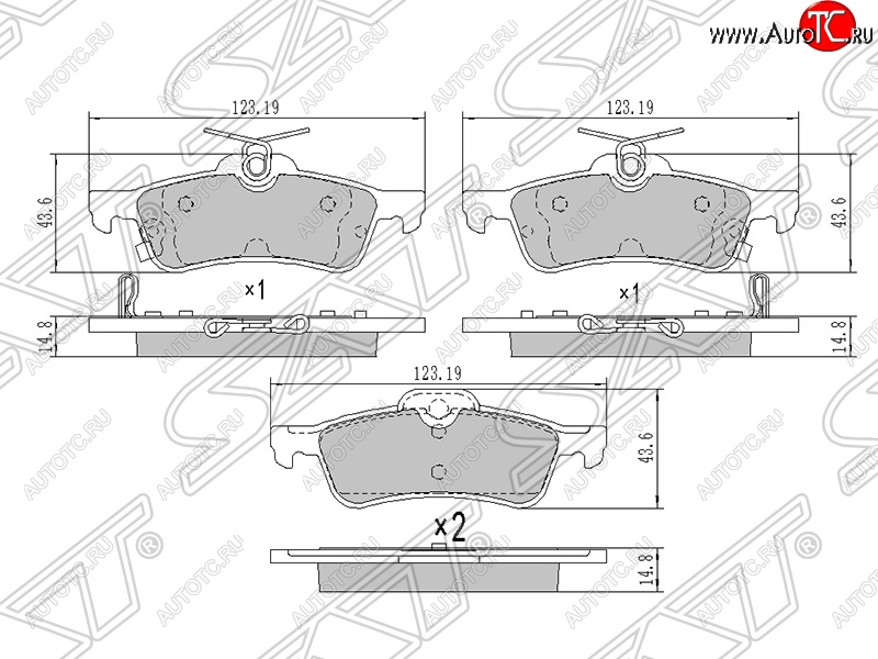 759 р. Колодки тормозные SAT (задние) Toyota Yaris XP130 хэтчбэк 5 дв. дорестайлинг (2010-2014)  с доставкой в г. Горно‑Алтайск