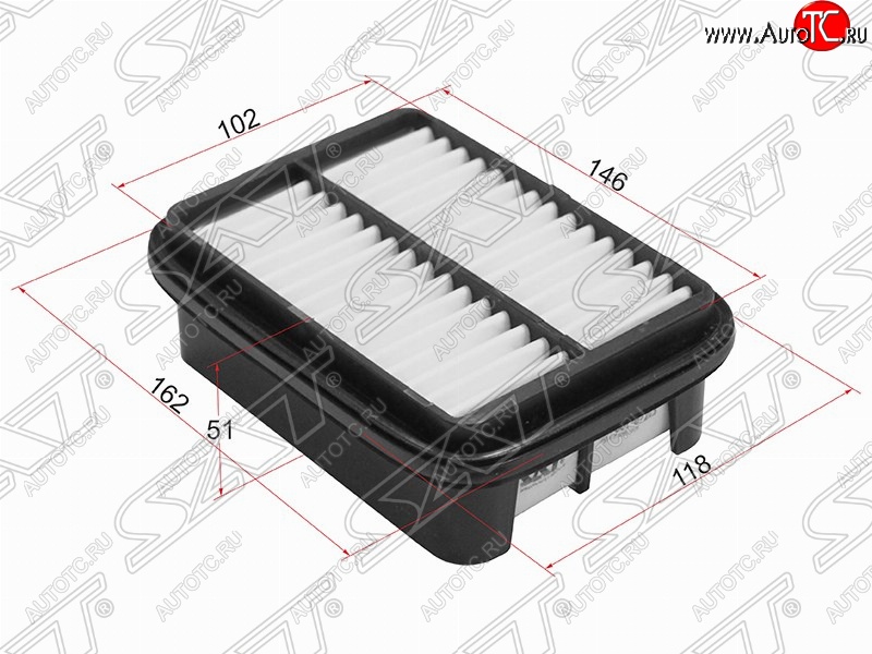 319 р. Фильтр воздушный двигателя SAT (162х118х51 mm)  Daihatsu Terios ( J100,  J102,J122) (1997-2005) дорестайлинг, рестайлинг  с доставкой в г. Горно‑Алтайск