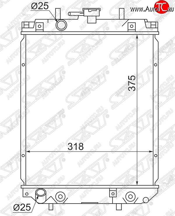 5 399 р. Радиатор двигателя SAT (пластинчатый, МКПП/АКПП)  Daihatsu Sirion (1998-2005), Daihatsu YRV (2000-2005), Toyota Duet (1998-2004)  с доставкой в г. Горно‑Алтайск