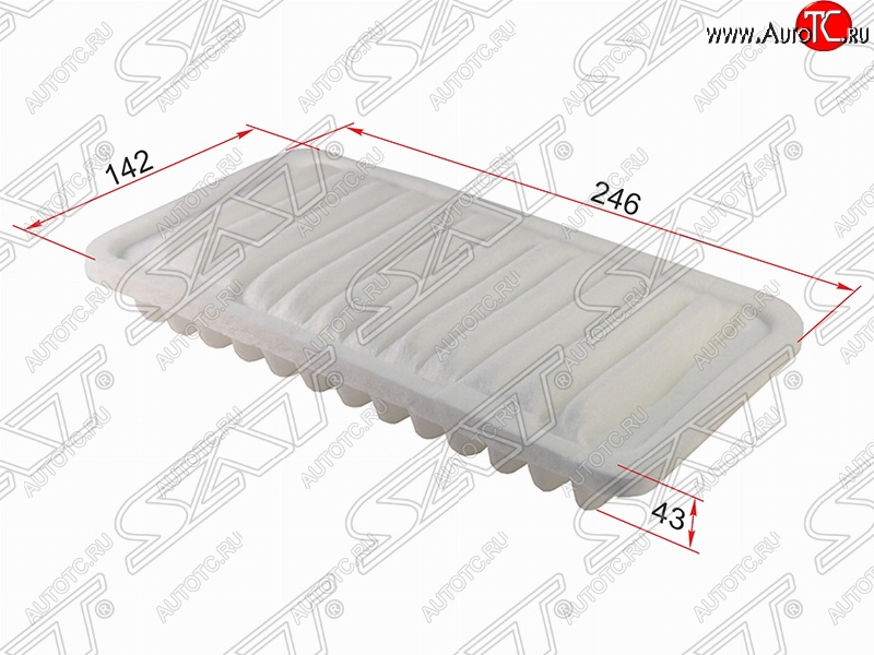 286 р. Фильтр воздушный двигателя SAT (1.3l, 246х142х43 mm)  Daihatsu Terios ( J100,  J102,J122) (1997-2005), Toyota Cami  J100 (1999-2006)  с доставкой в г. Горно‑Алтайск