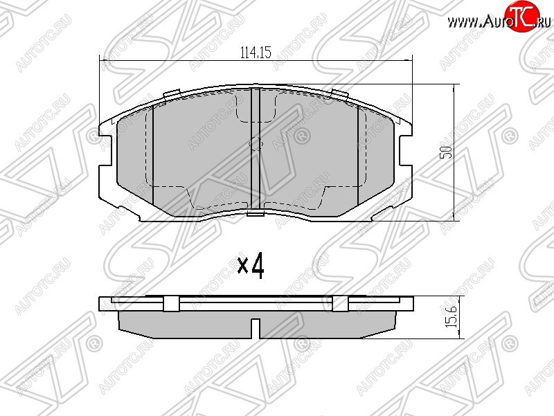 1 059 р. Колодки тормозные SAT (передние)  Daihatsu Terios (J100,  J102,J122), Mitsubishi Colt (CJ0 хэтчбэк 3 дв.), Galant (8), Lancer (8), Lancer Cedia (9), Libero, Toyota Cami (J100), Rush (J200)  с доставкой в г. Горно‑Алтайск