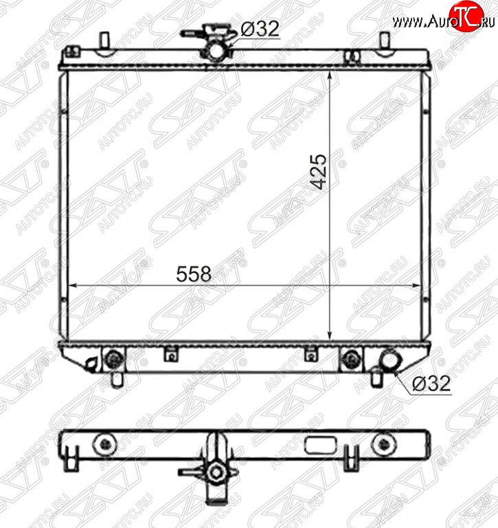 7 849 р. Радиатор двигателя SAT (пластинчатый, МКПП/АКПП)  Daihatsu Terios ( J100,  J102,J122,  J200) (1997-2009), Toyota Cami  J100 (1999-2006)  с доставкой в г. Горно‑Алтайск