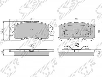 Колодки тормозные SAT (передние) Toyota Duet (1998-2004)