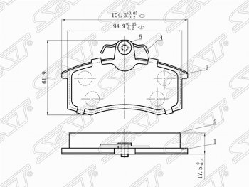 Комплект тормозных колодок SAT Datsun mi-DO, on-DO, Лада Гранта (2190,  2191), Гранта FL (2191,  2190,  2194,  2192), Калина (1118,  1117,  1119,  2192,  2194), Приора (2170,  2171,  2172,  21728)