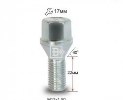 Колёсный болт длиной 22 мм Вектор M12 1.5 22 под гаечный ключ Chevrolet Epica V250 (2006-2012) 