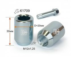 Колёсная гайка Вектор M12 1.25 Лада Калина Спорт 2192 хэтчбэк (2014-2018) 