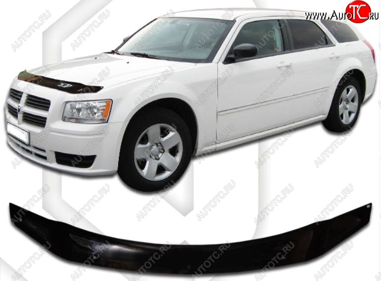 2 079 р. Дефлектор капота CA-Plastic  Dodge Magnum (2004-2008) (Classic черный, Без надписи)  с доставкой в г. Горно‑Алтайск