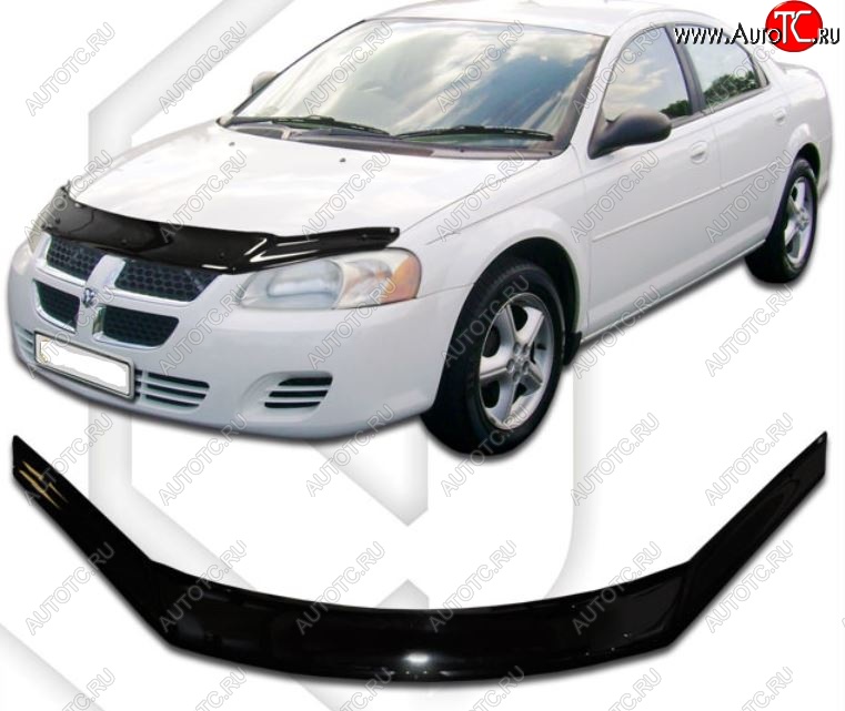 2 079 р. Дефлектор капота CA-Plastic  Dodge Stratus (2004-2006) (Classic черный, Без надписи)  с доставкой в г. Горно‑Алтайск