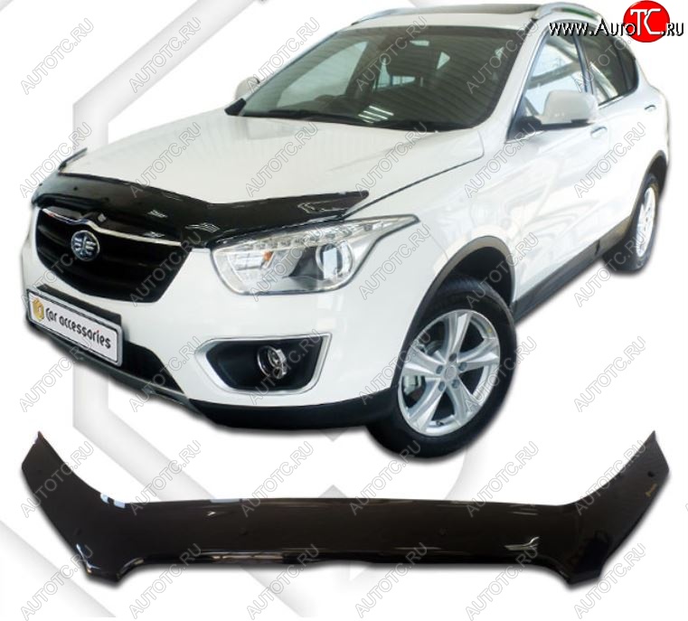 2 289 р. Дефлектор капота CA-Plastiс  FAW Besturn X80 (2014-2019) дорестайлинг (Classic черный, Без надписи)  с доставкой в г. Горно‑Алтайск