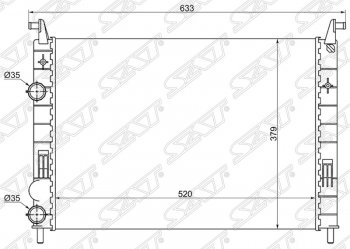 Радиатор двигателя SAT (пластинчатый, МКПП) Fiat Palio 178 хэтчбэк 5 дв. дорестайлинг (1996-2003)
