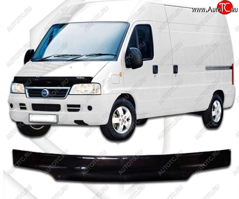 1 999 р. Дефлектор капота CA-Plastic  Fiat Ducato  250 (2006-2014) (Classic черный, Без надписи)  с доставкой в г. Горно‑Алтайск