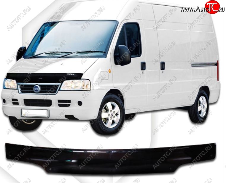 2 199 р. Дефлектор капота CA-Plastiс  Fiat Ducato  230 (1994-2002) (Classic черный, Без надписи)  с доставкой в г. Горно‑Алтайск