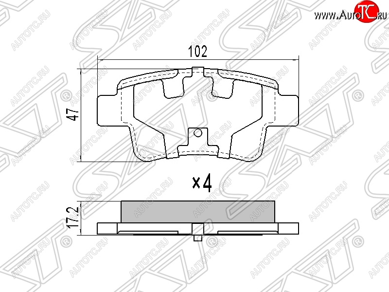 739 р. Колодки тормозные SAT (задние)  Fiat Grande Punto (2005-2024), Opel Corsa  D (2006-2014)  с доставкой в г. Горно‑Алтайск