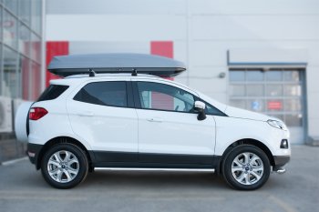 10 999 р. Защита порогов (труба D63 мм) SLITKOFF Ford EcoSport дорестайлинг (2013-2019) (Защита порогов с закругленными торцами (вариант 3))  с доставкой в г. Горно‑Алтайск. Увеличить фотографию 2