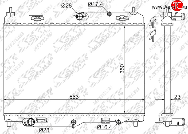 6 749 р. Радиатор двигателя SAT (пластинчатый, АКПП)  Ford EcoSport - Fiesta  6  с доставкой в г. Горно‑Алтайск