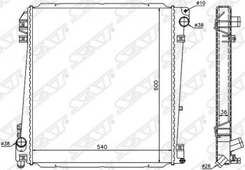 Радиатор двигателя SAT (пластинчатый, 4.0/4.6, МКПП/АКПП) Ford Explorer UN152 5 дв. (2001-2005)