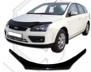 Дефлектор капота CA-Plastiс exclusive Ford (Форд) Focus (Фокус)  2 (2004-2008) 2  седан дорестайлинг, универсал дорестайлинг, хэтчбэк 3 дв. дорестайлинг, хэтчбэк 5 дв. дорестайлинг