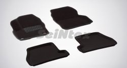 5 449 р. Коврики в салон (АКПП) SeiNtex Premium 3D 4 шт. (ворсовые, черные) Ford Focus 3 хэтчбэк дорестайлинг (2010-2015)  с доставкой в г. Горно‑Алтайск. Увеличить фотографию 1