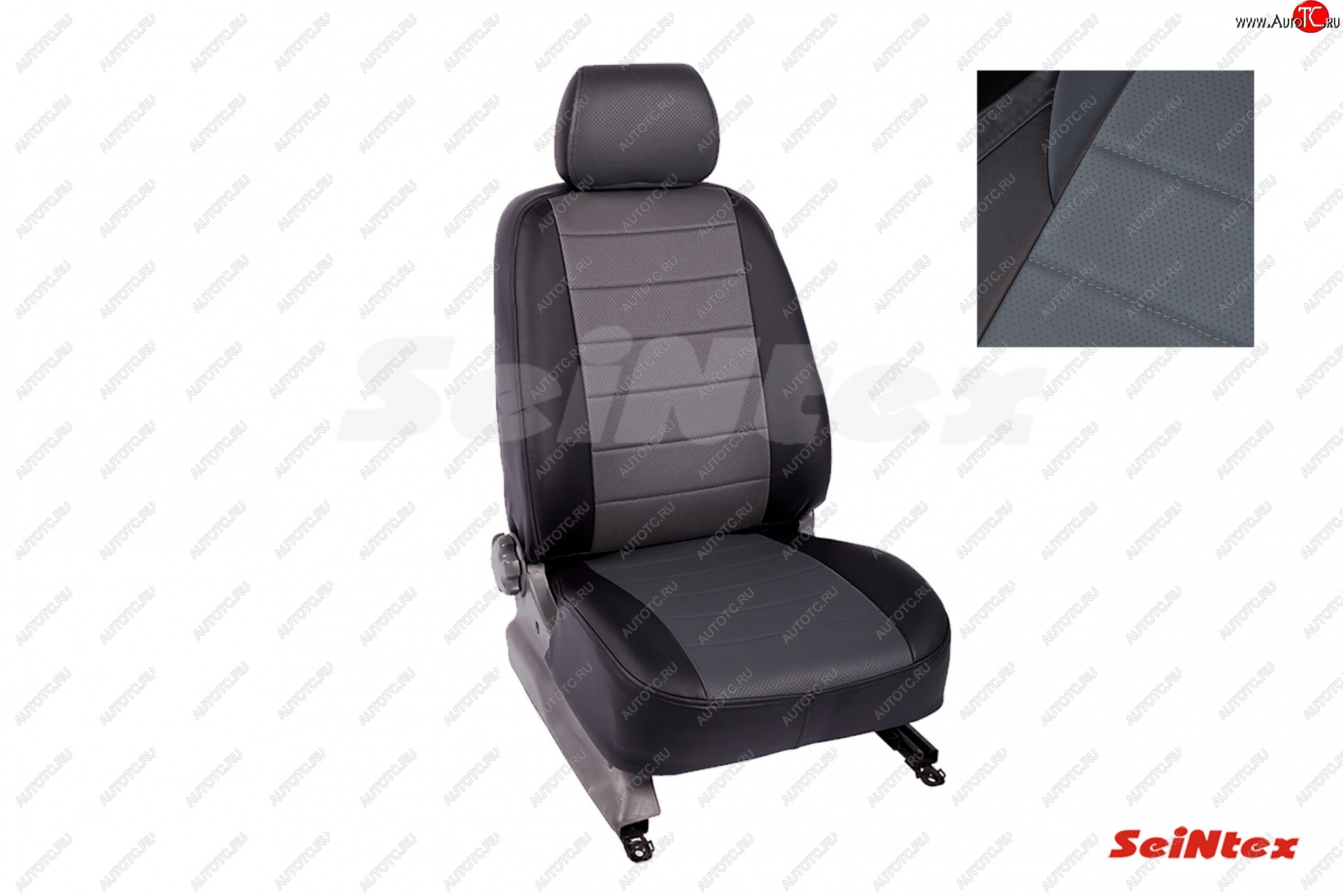 6 999 р. Чехлы для сидений Seintex (экокожа)  Ford Kuga  2 (2013-2019) дорестайлинг, рестайлинг (Черный+серый)  с доставкой в г. Горно‑Алтайск