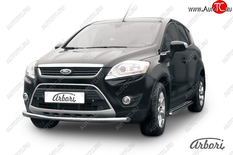 9 899 р. Защита переднего бампера Arbori (нержавейка, 1 труба d57mm) Ford Kuga 1 (2008-2013)  с доставкой в г. Горно‑Алтайск