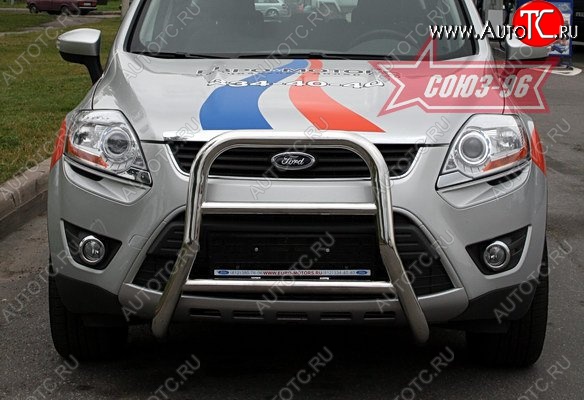 13 499 р. Защита переднего бампера Souz-96 (d60) Ford Kuga 1 (2008-2013)  с доставкой в г. Горно‑Алтайск