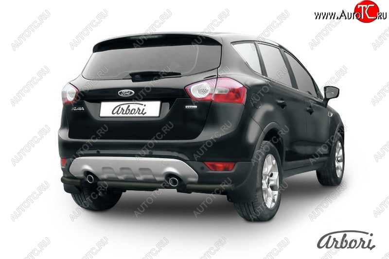 7 019 р. Защита заднего бампера Arbori (черная, 1 труба d57 mm). Ford Kuga 1 (2008-2013)  с доставкой в г. Горно‑Алтайск