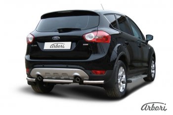 6 389 р. Защита заднего бампера Arbori (нержавейка, 1 труба d57 mm). Ford Kuga 1 (2008-2013)  с доставкой в г. Горно‑Алтайск. Увеличить фотографию 2