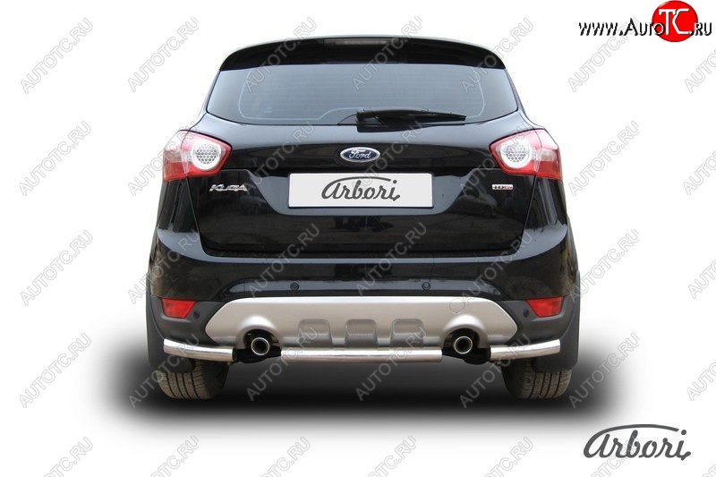 6 389 р. Защита заднего бампера Arbori (нержавейка, 1 труба d57 mm). Ford Kuga 1 (2008-2013)  с доставкой в г. Горно‑Алтайск