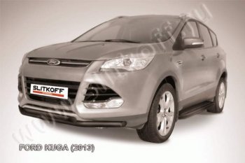 Защита переднего бампера Slitkoff (труба d57/d57) Ford (Форд) Kuga (Куга)  2 (2013-2016) 2 дорестайлинг