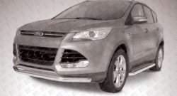 13 499 р. Одинарная защита переднего бампера диаметром 76 мм Slitkoff Ford Kuga 2 дорестайлинг (2013-2016) (Нержавейка, Полированная)  с доставкой в г. Горно‑Алтайск. Увеличить фотографию 1