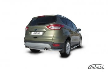 6 389 р. Защита заднего бампера Arbori (нержавейка, 1 труба d57 mm). Ford Kuga 2 дорестайлинг (2013-2016)  с доставкой в г. Горно‑Алтайск. Увеличить фотографию 2