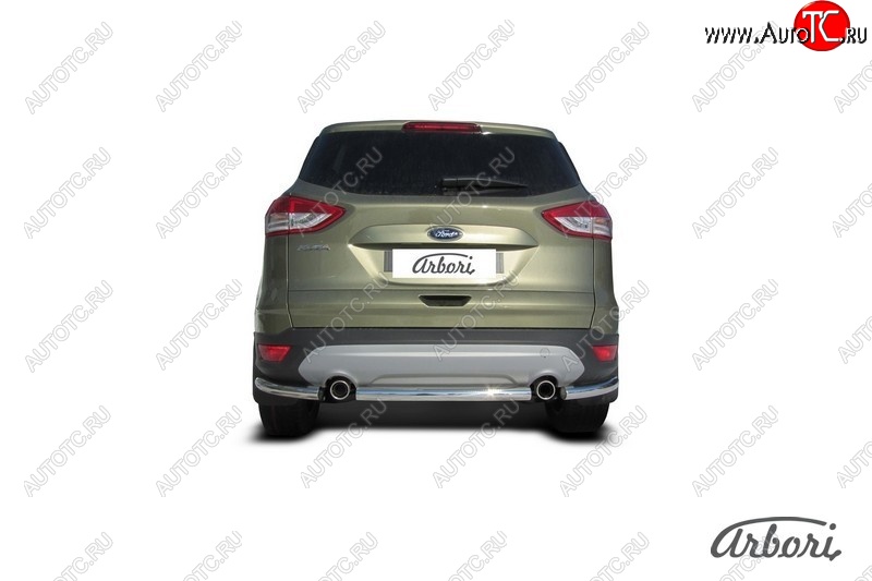 6 389 р. Защита заднего бампера Arbori (нержавейка, 1 труба d57 mm). Ford Kuga 2 дорестайлинг (2013-2016)  с доставкой в г. Горно‑Алтайск